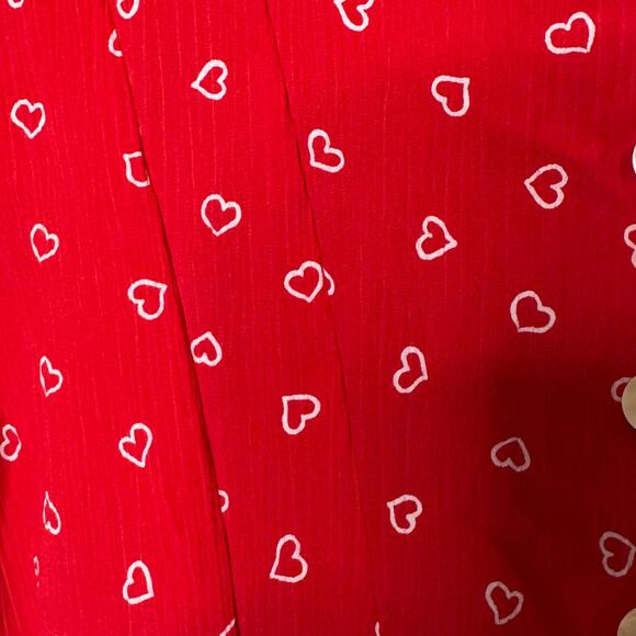 Vintage Talbots Kids Girls Size 10 Red White Hearts Tie Back Wide Leg Jumpsuit - Picture 6 of 8